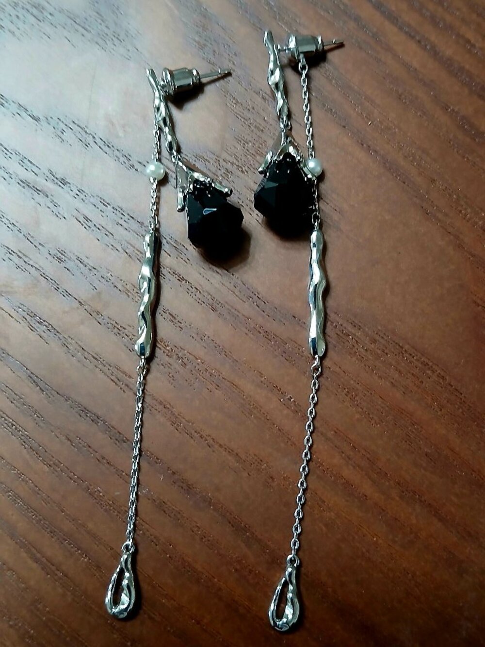 Silver-Tone Drop Earrings – Detachable, 2 Ways to Wear